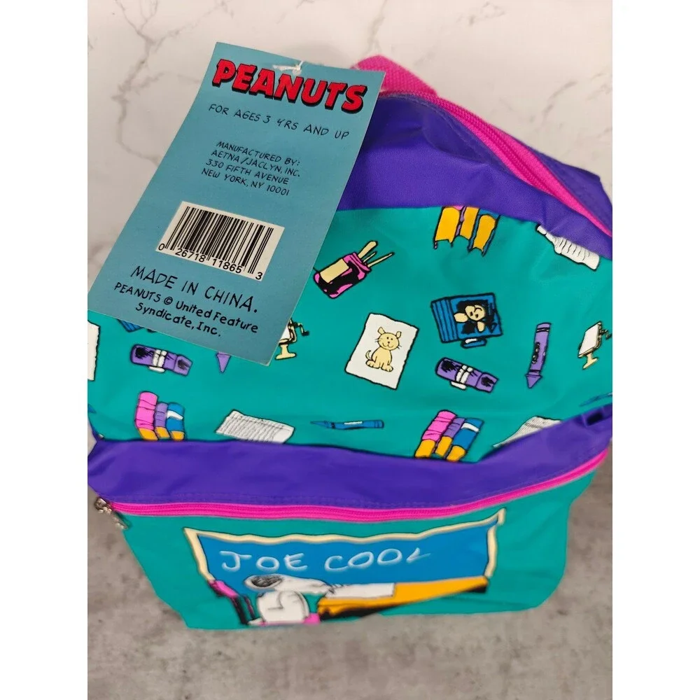 Vintage 1999 Snoopy Peanuts Joe Cool Kids Backpack NWT School